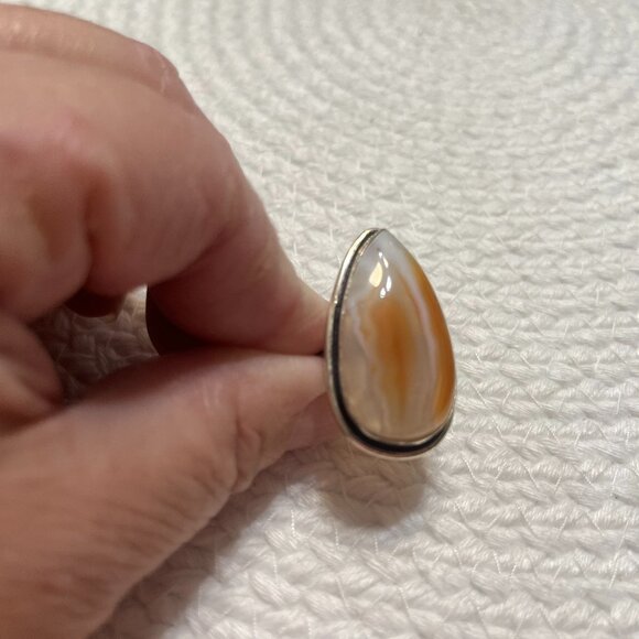 Natural SARDONYX Handmade Sterling 925 Ring Size 6.75 #421D - Picture 1 of 3